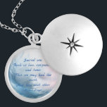 Ojibwe (Chippewa) Healing Prayer Locket Necklace<br><div class="desc">This necklace has a closeup image of a light blue feather on a blurred background of pastel colors,  and a Native American Healing Prayer by the Ojibwe (Chippewa) people: Sacred one,  teach us love,  compassion and honor. That we may heal the earth and heal each other.</div>