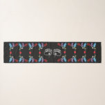 Ojibwe Floral Bear Paws Black Scarf