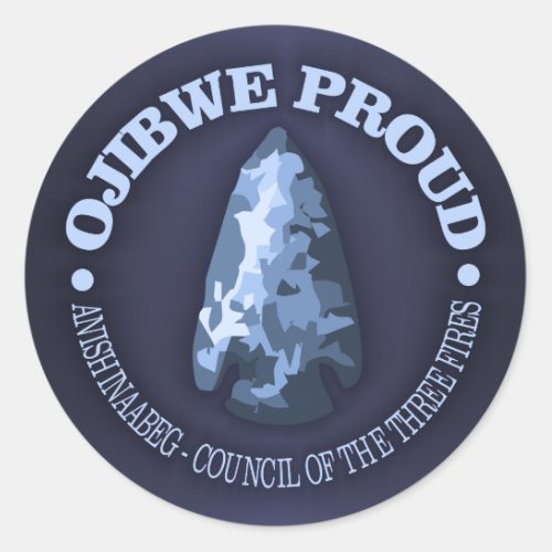 Ojibwe Proud arrowhead Classic Round Sticker