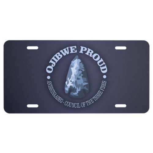 Ojibwe Proud arrowhead License Plate