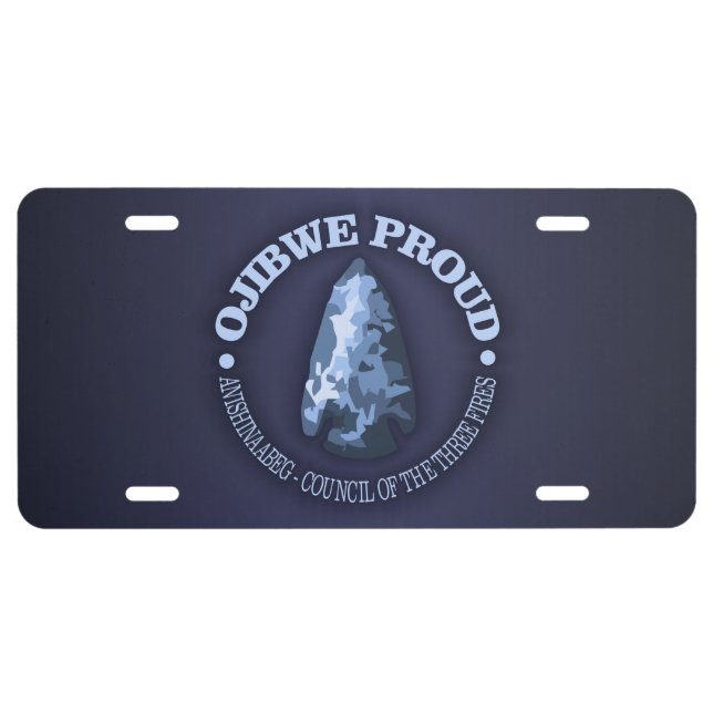 Ojibwe Proud (arrowhead) License Plate (Front)