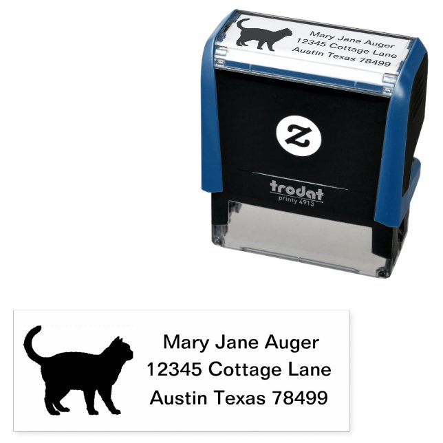 Ojos Azules Cat Personalized  Self-inking Stamp (In Situ)