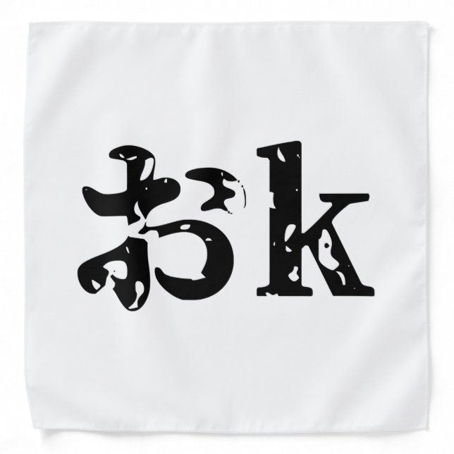 OK おk ~ Japanese Katakana Language Bandana (Front)