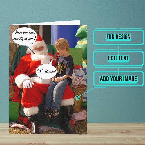 OK Boomer Bad Santa Funny Christmas Card