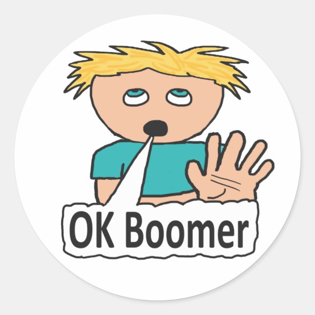 OK Boomer Classic Round Sticker (Front)