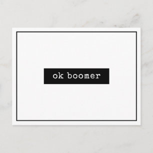 Ok Boomer Meme Minimalist Postcard