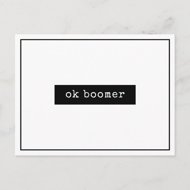 Ok Boomer Meme Minimalist Postcard (Front)