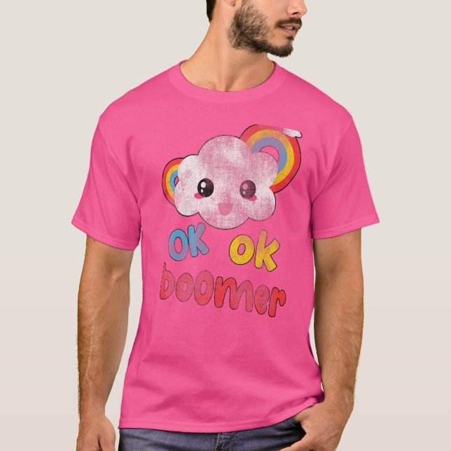 Ok Boomer Ok Boomer Retro Gen Z Millennial Meme T-Shirt (Front)