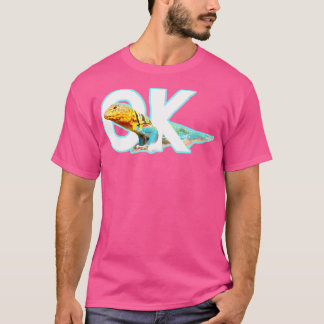 Ok Colorful Male Mountain Boomer Lizard Oklahoma W T-Shirt