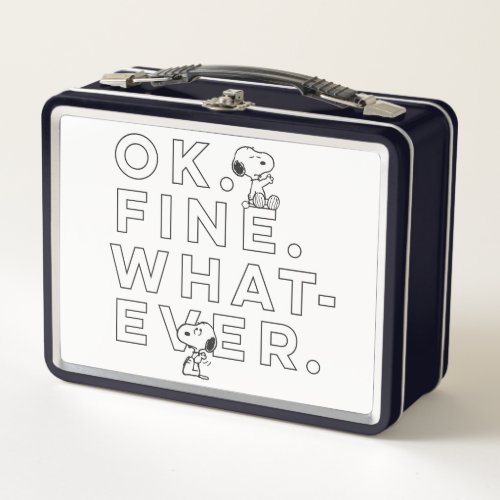 Ok Fine Whatever _ Snoopy Metal Lunch Box