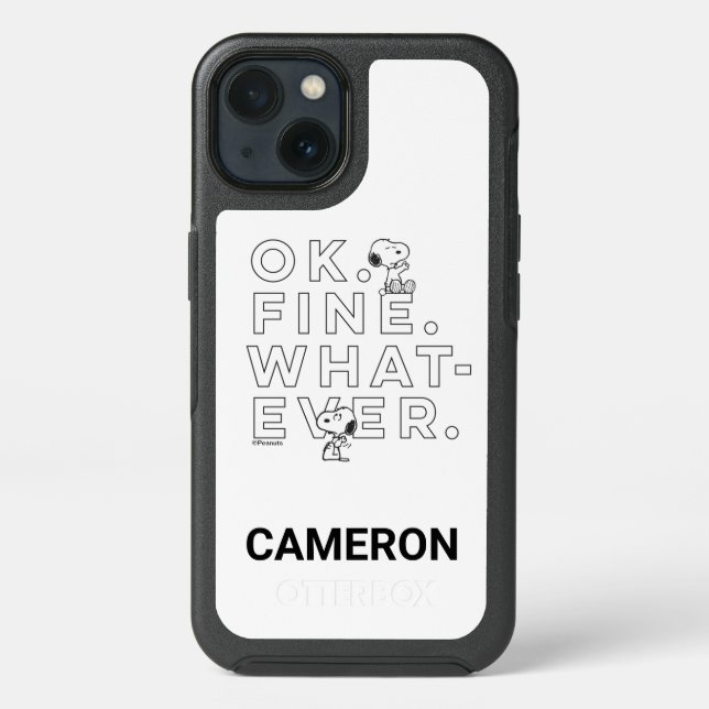 "Ok. Fine. Whatever." - Snoopy Otterbox iPhone Case (Back)