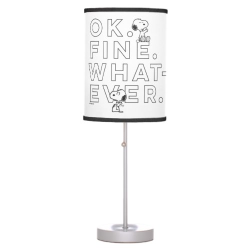 Ok Fine Whatever _ Snoopy Table Lamp