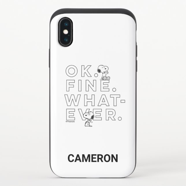 "Ok. Fine. Whatever." - Snoopy Uncommon iPhone Case (Back)