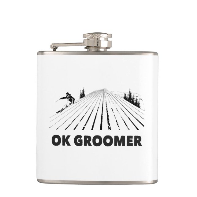 Ok Groomer Skiing Flask (Front)