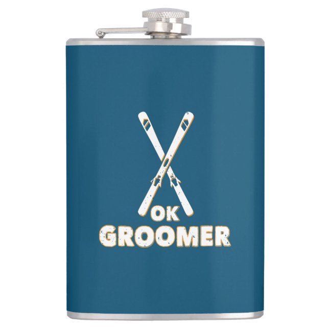 Ok Groomer Skis Flask (Front)