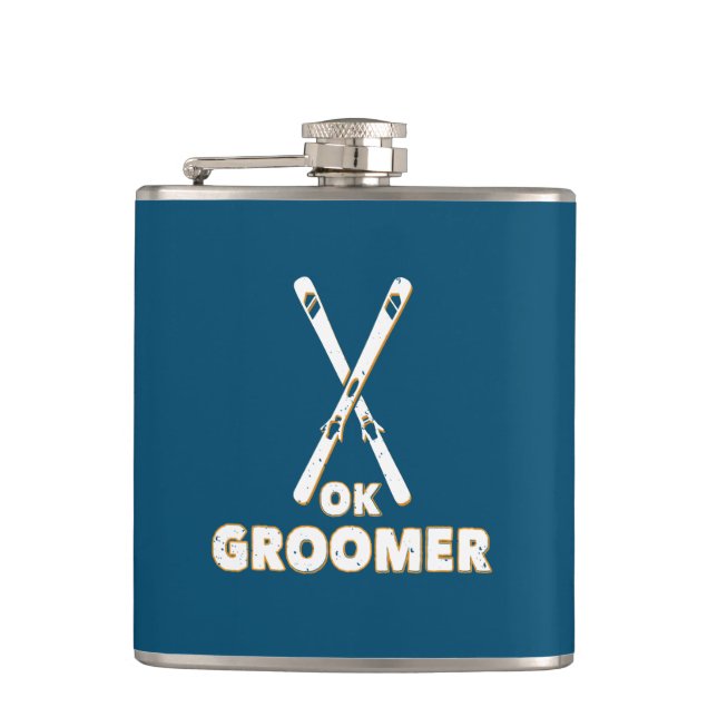 Ok Groomer Skis Flask (Front)