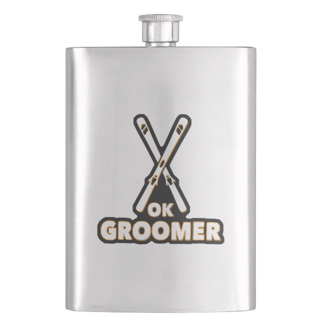 Ok Groomer Skis Flask (Front)