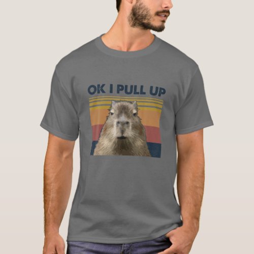 Ok I Pull Up Capybara Retro Vintage T_Shirt