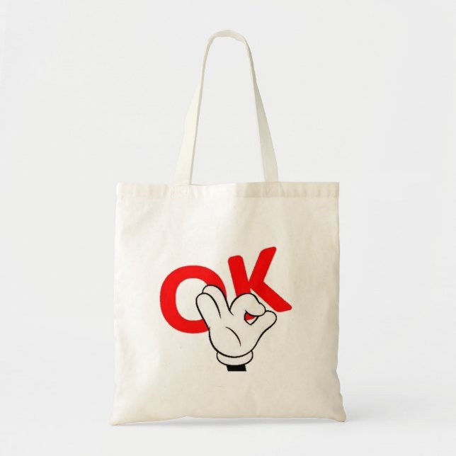 ok man yes man work funny tote bag (Front)