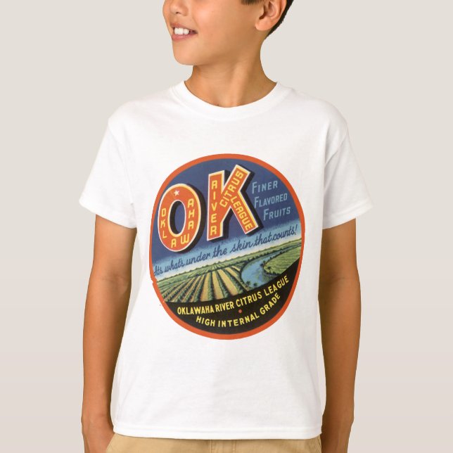 OK Oklawaha River Citrus League Label T-Shirt (Front)