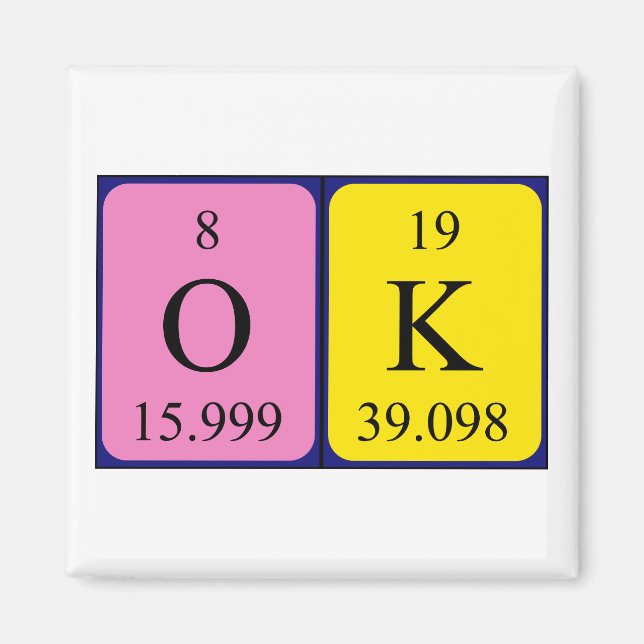 OK periodic table word magnet (Front)