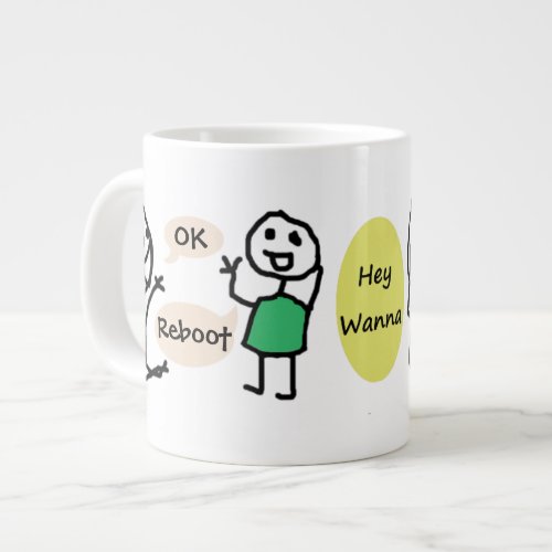 OK Reboot  Go Away Jumbo Mug by RoseWrites