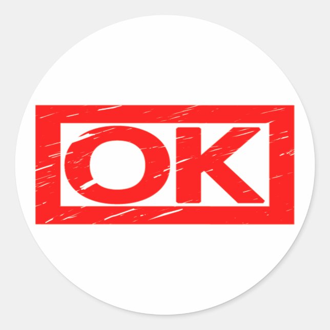 OK Stamp Classic Round Sticker (Front)