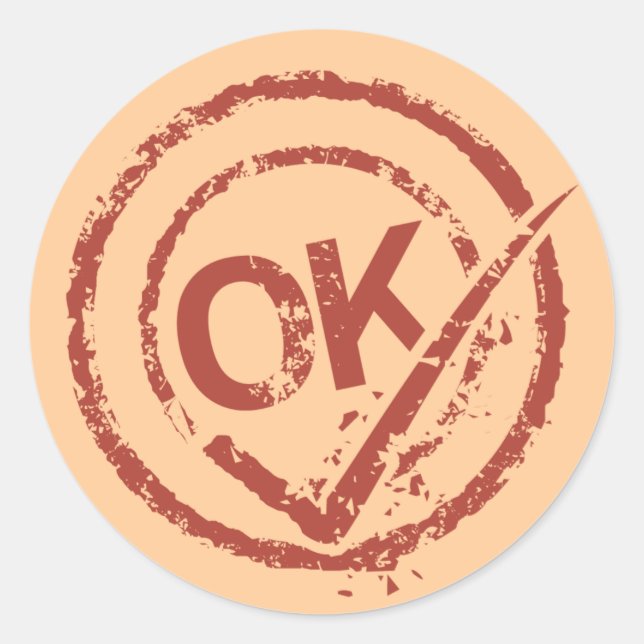 OK STAMP CLASSIC ROUND STICKER (Front)