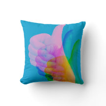 ok symbol on throw-cushion