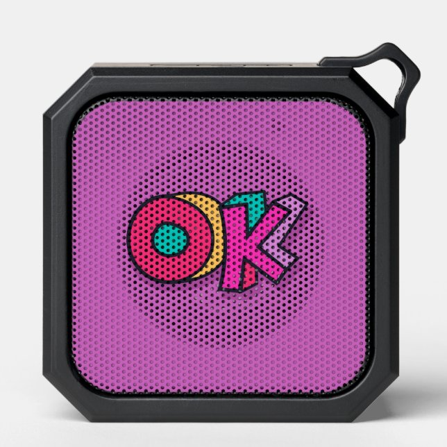 Ok Text Typography  Bluetooth Speaker (Front)