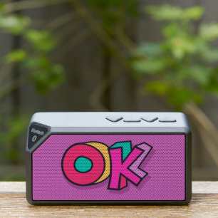 Ok Text Typography Bluetooth Speaker