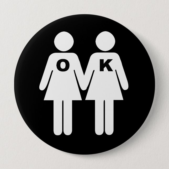 OK TO BE GAY (lesbian) - Button (Front)