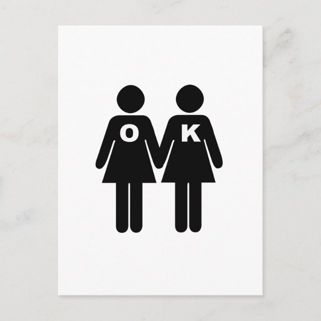 OK TO BE GAY (lesbian) Postcard (Front)
