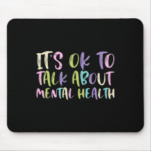 Ok To Talk About Mental Health Awareness Green Rib Mouse Pad