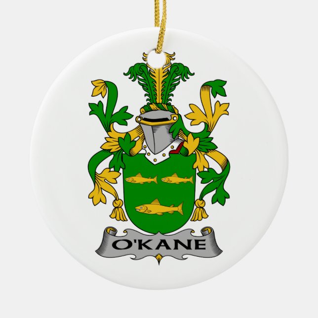O'Kane Family Crest Ceramic Ornament (Front)