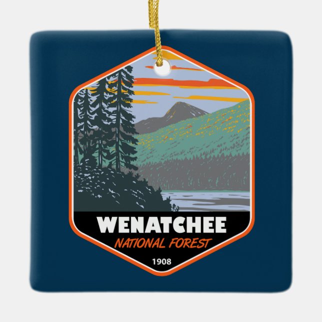 Okanogan Wenatchee National Forest Washington Ceramic Ornament (Front)