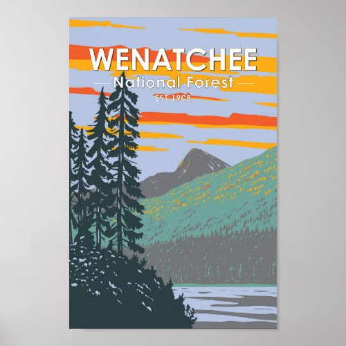 Okanogan Wenatchee National Forest Washington Poster
