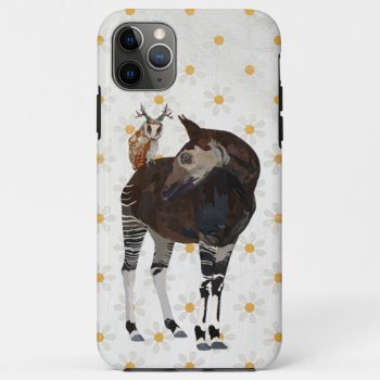 Okapi And Antler Owl Iphone 11 Pro Max Case by Greyszoo at Zazzle