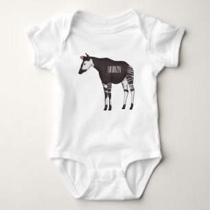 Okapi cartoon illustration baby bodysuit