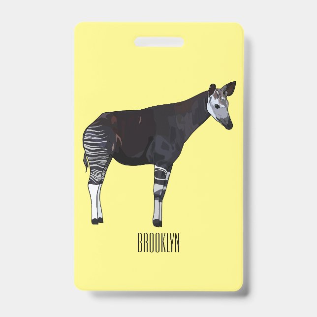 Okapi cartoon illustration badge (Front)