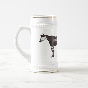 Okapi cartoon illustration beer stein