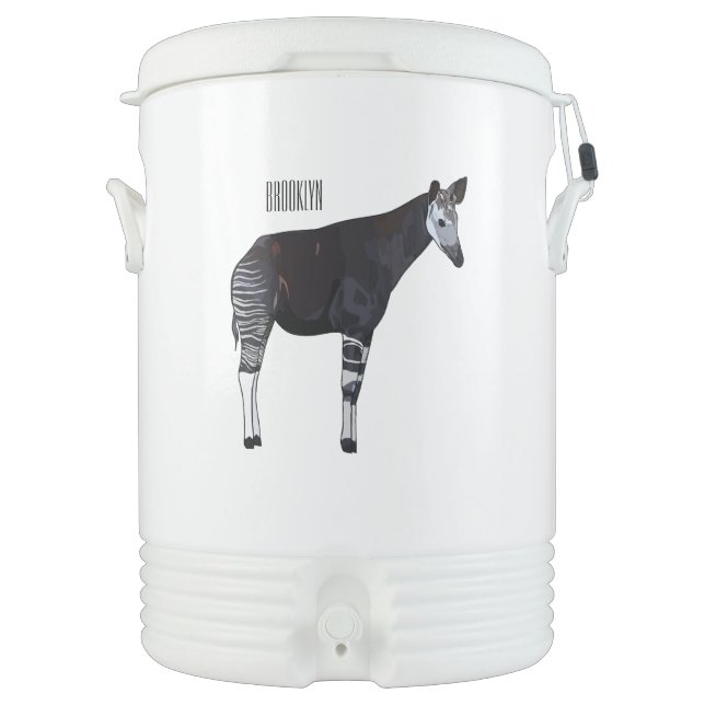 Okapi cartoon illustration beverage cooler (Front)