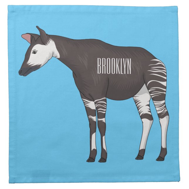 Okapi cartoon illustration cloth napkin (Front)