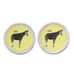 Okapi cartoon illustration cufflinks