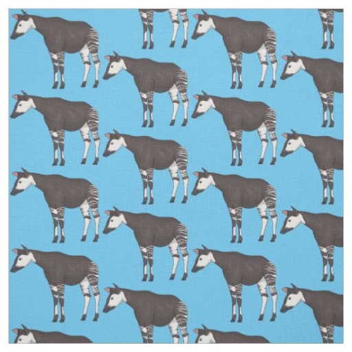 Okapi cartoon illustration fabric