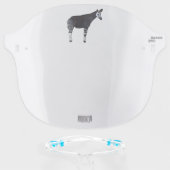Okapi cartoon illustration face shield (Front w/Glasses)