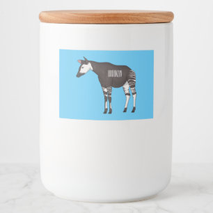 Okapi cartoon illustration food label