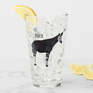 Okapi cartoon illustration glass