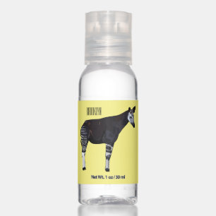Okapi cartoon illustration  hand sanitizer