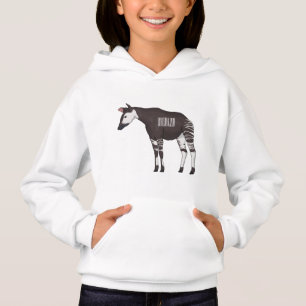 Okapi cartoon illustration hoodie